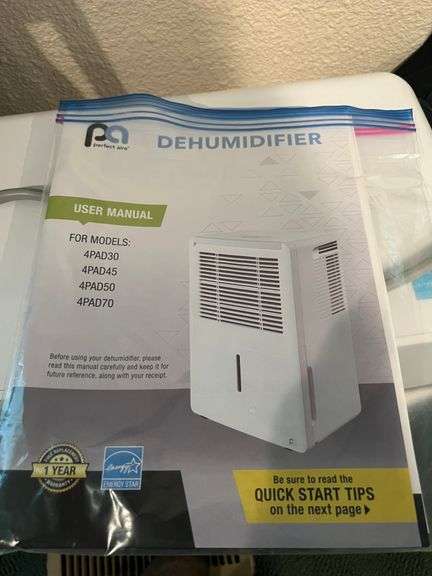 Perfect Aire 50 pint Dehumidifier - Peterson Land & Auction LLC