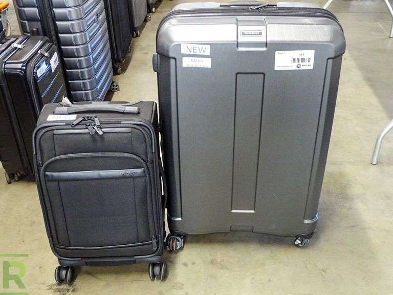 (1) Samsonite 3 Piece Hard Shell Luggage Set Gray New/Minor