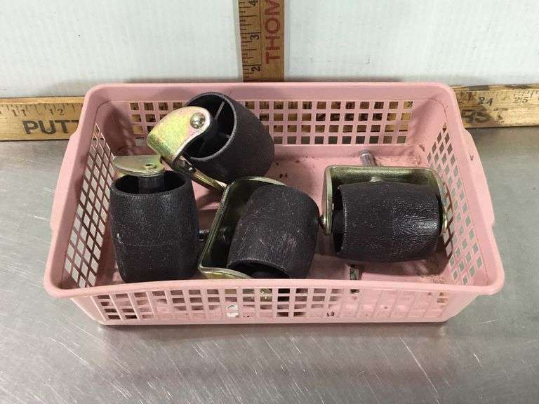 Large Wire Basket With Rollers, Clamps, Cigar Box and More Sherwood