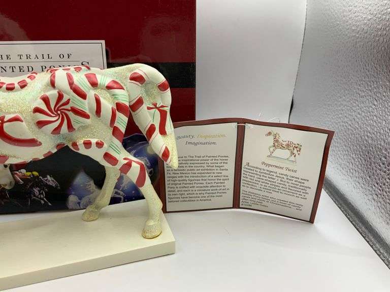 PAINTED PONIES RARE/RETIRED PEPPERMINT TWIST PAINTED HORSE (NEW IN