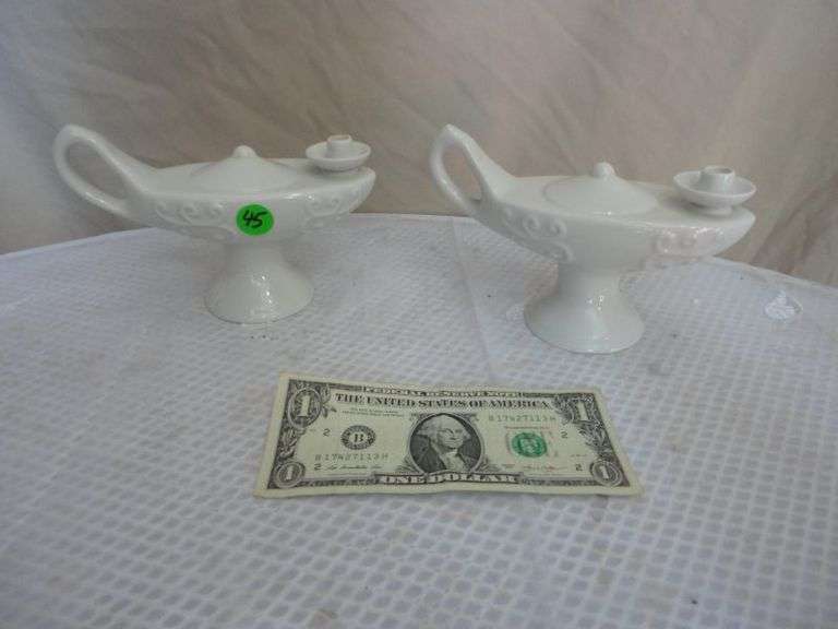 SET OF ALADDIN LAMP CANDLE HOLDERS Texas Online Auction House