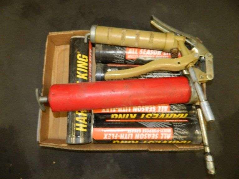 Mini Grease Gun, Lg Grease Gun and Grease Tubes Wolfe Auction