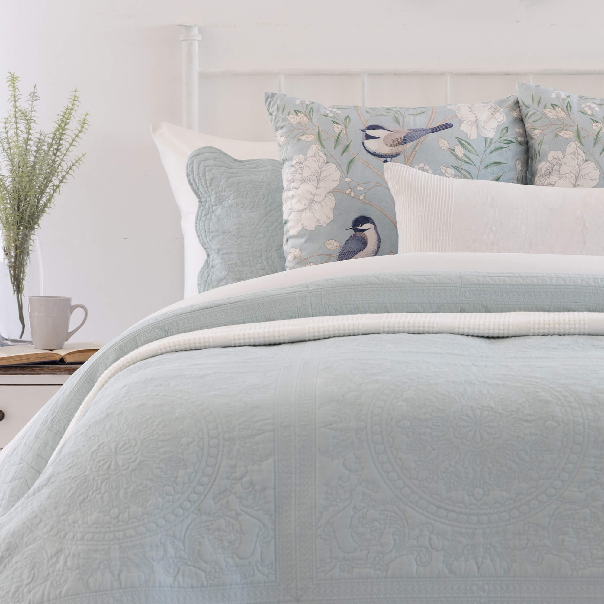 Bianca Duck Egg Quilt Set Volpes