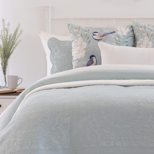 Bianca Duck Egg Quilt Set Volpes