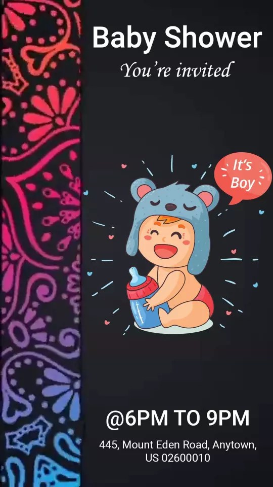 Baby Shower Video Invitation Maker PhotoADKing