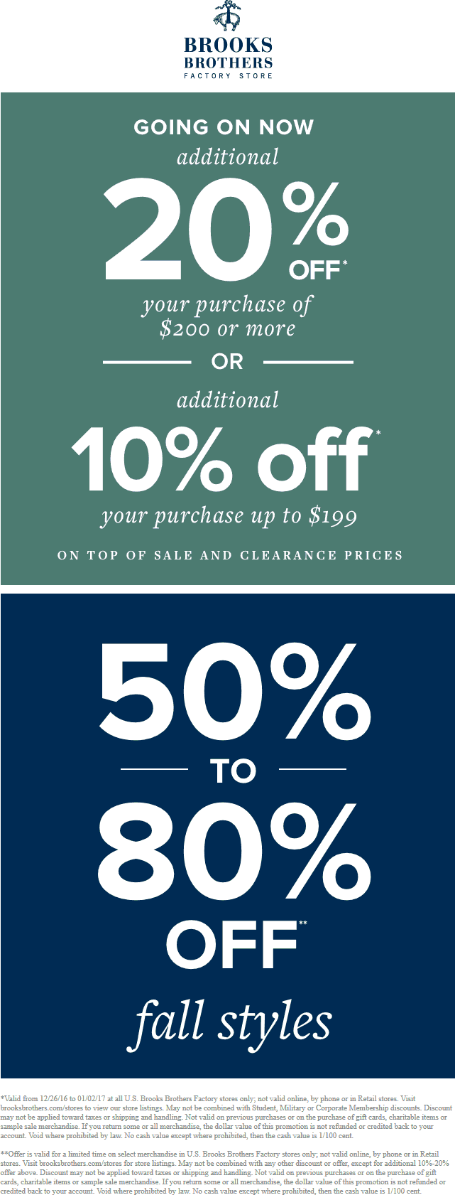 Brooks Brothers Factory February 2021 Coupons and Promo Codes 🛒
