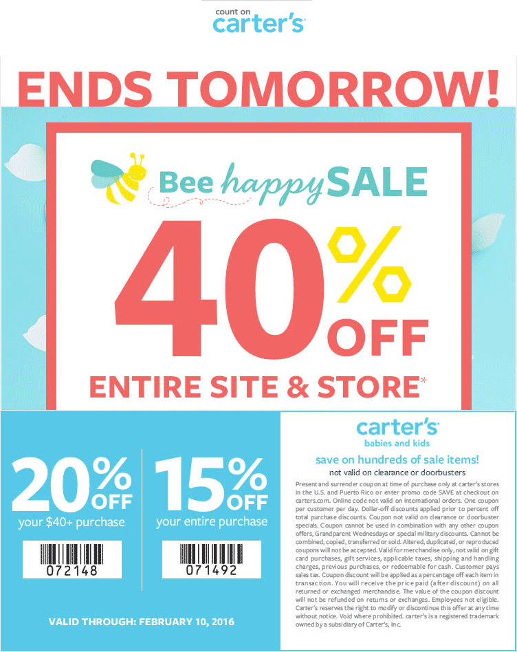 Carters December 2021 Coupons and Promo Codes 🛒