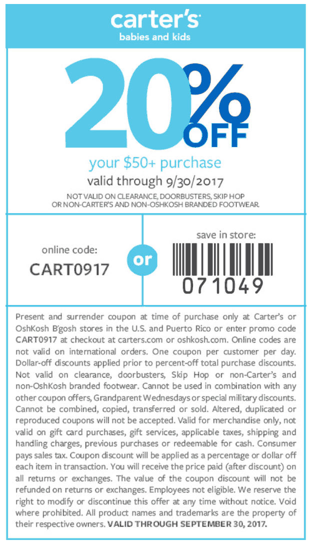 Carters March 2021 Coupons and Promo Codes 🛒