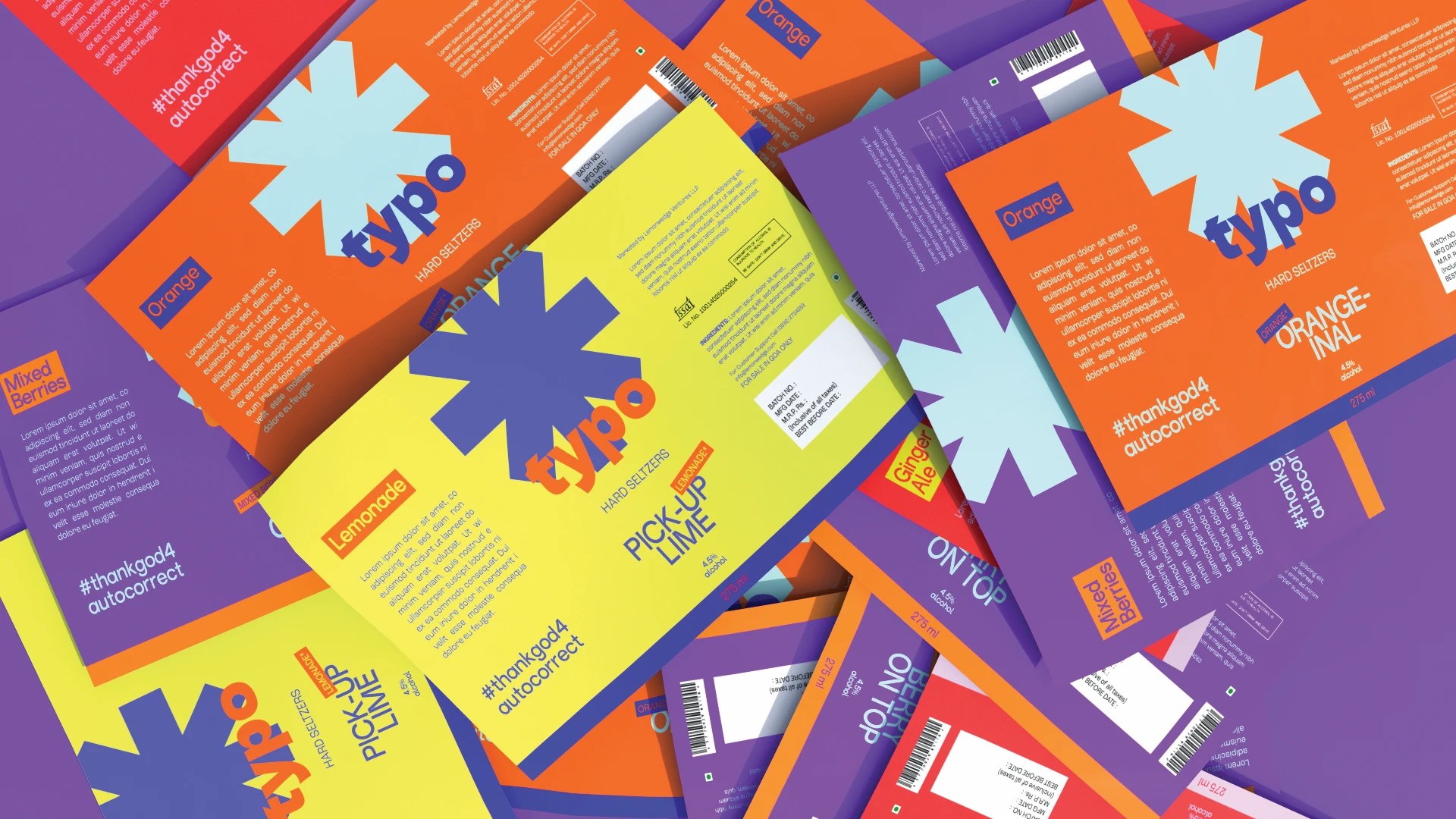 TYPO Hard Seltzer Beverage Brand Launch, Logo Design and Packaging Design