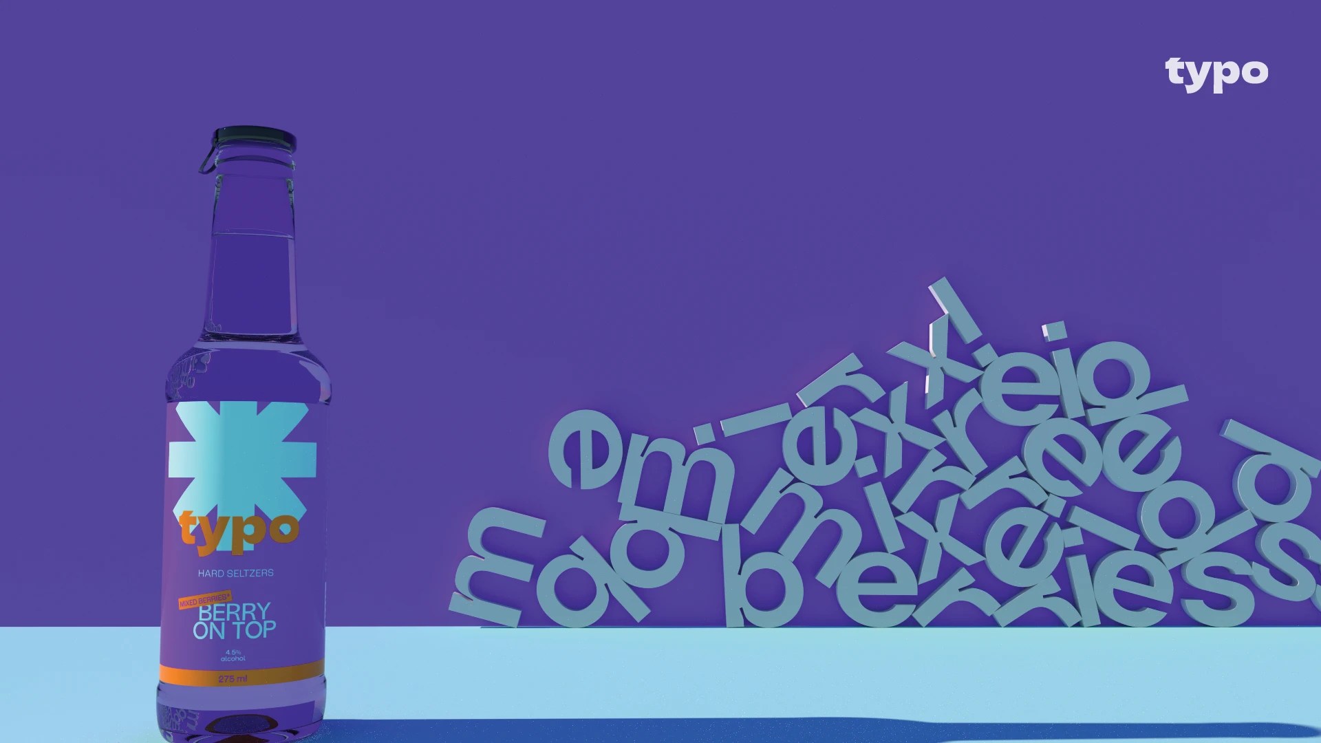 TYPO Hard Seltzer Beverage Brand Launch, Logo Design and Packaging Design