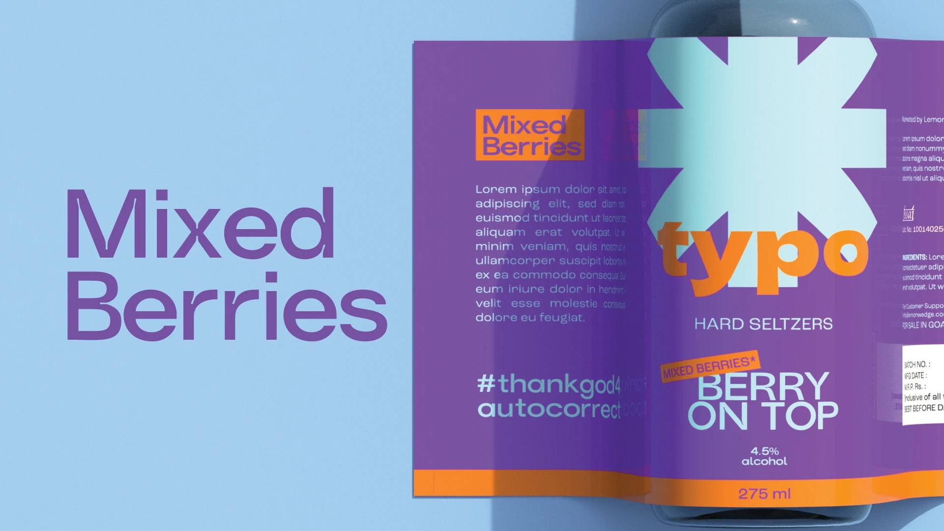 TYPO Hard Seltzer Beverage Brand Launch, Logo Design and Packaging Design