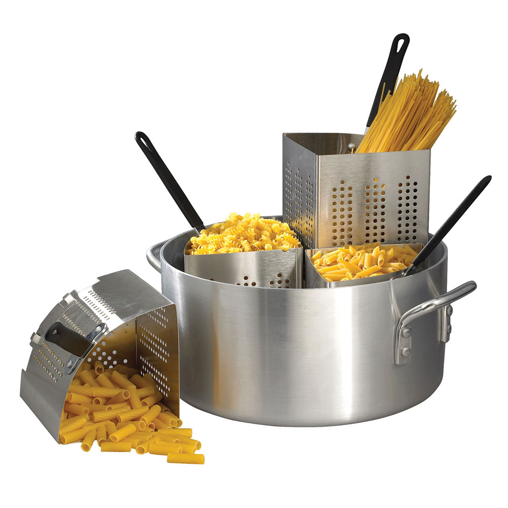 Winco APS20 WinWare Pasta Cooker, 20 qt Pot, Includes (4) Insets, Aluminum