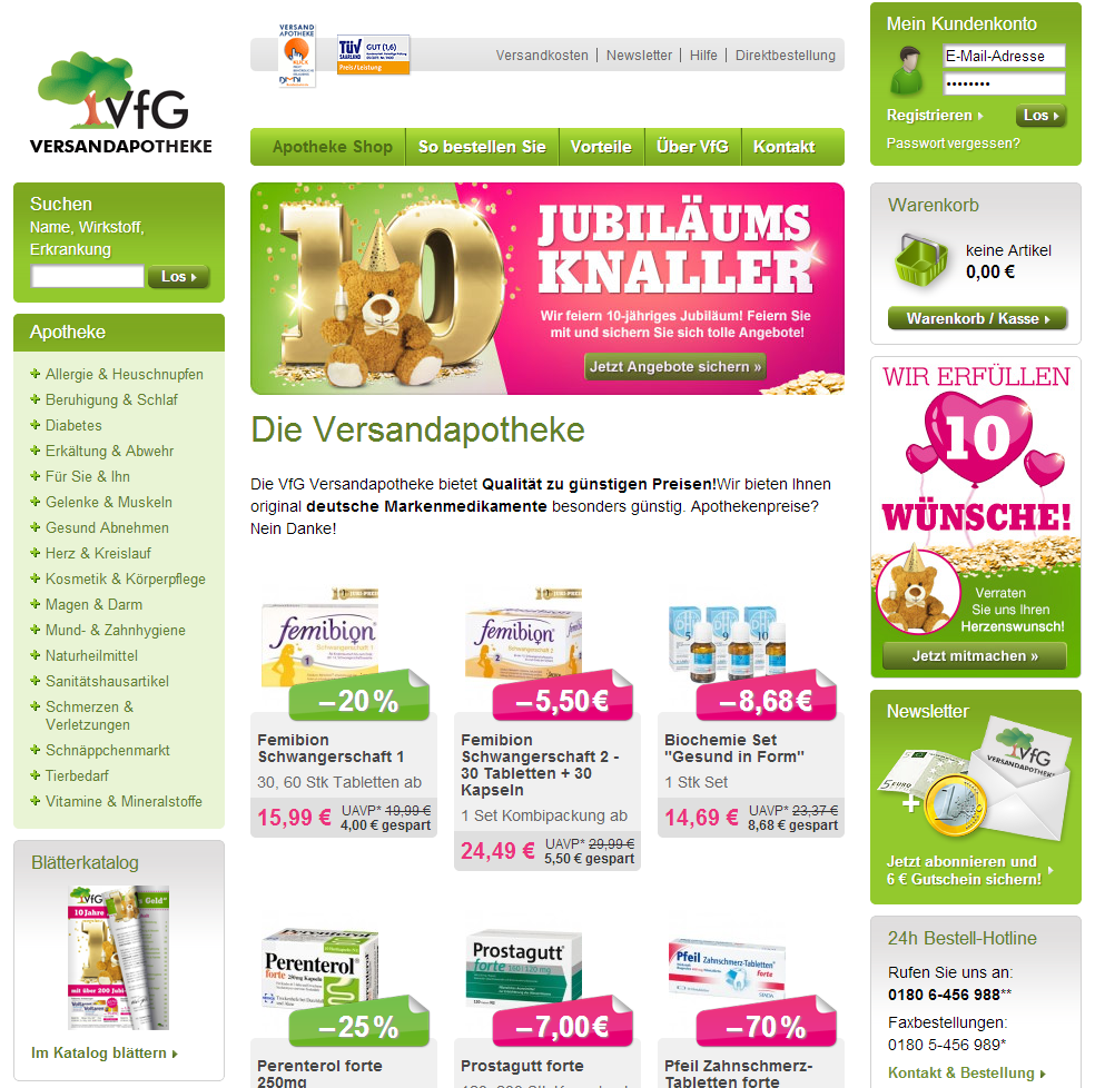 VfGVersandapotheke 10€ Cashback Gutschein 2021 garantiert gültig