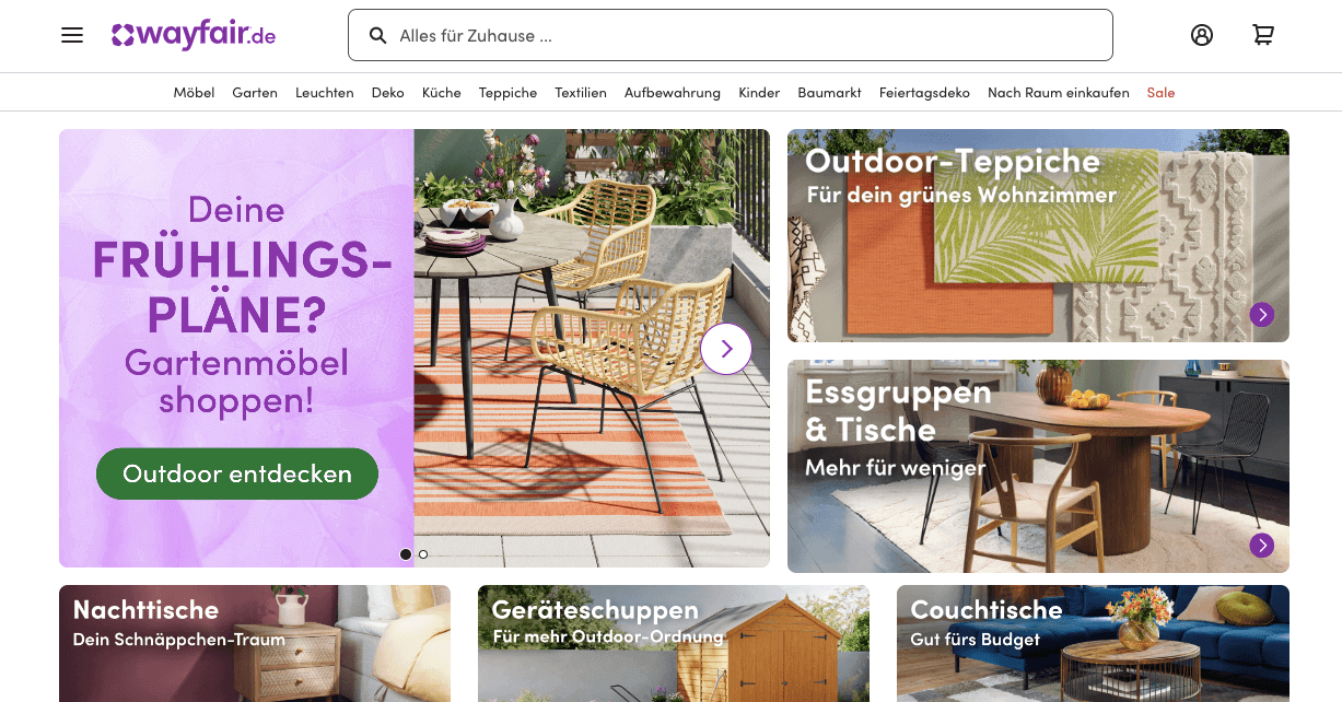 wayfair.de 10€ Cashback Gutschein 2024 garantiert gültig