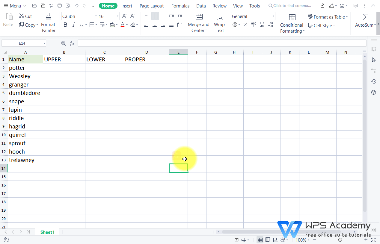 How to change case in Excel WPS Office Quick Tutorials Online