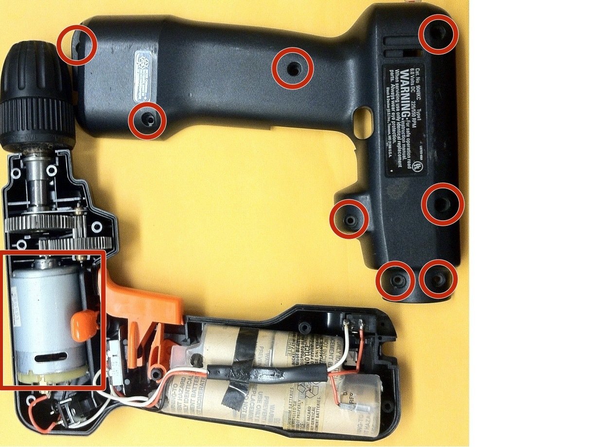 Black and Decker CD2500 Motor Replacement iFixit Repair Guide