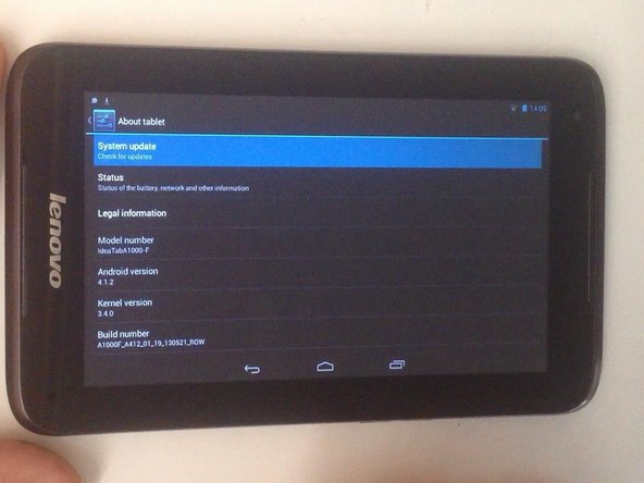 Lenovo Ideatab A1000 Firmware Update iFixit Repair Guide