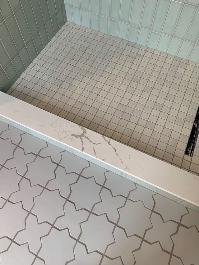 Soothing Matte Bathroom Floor Tiles and Shower Tile Fireclay Tile