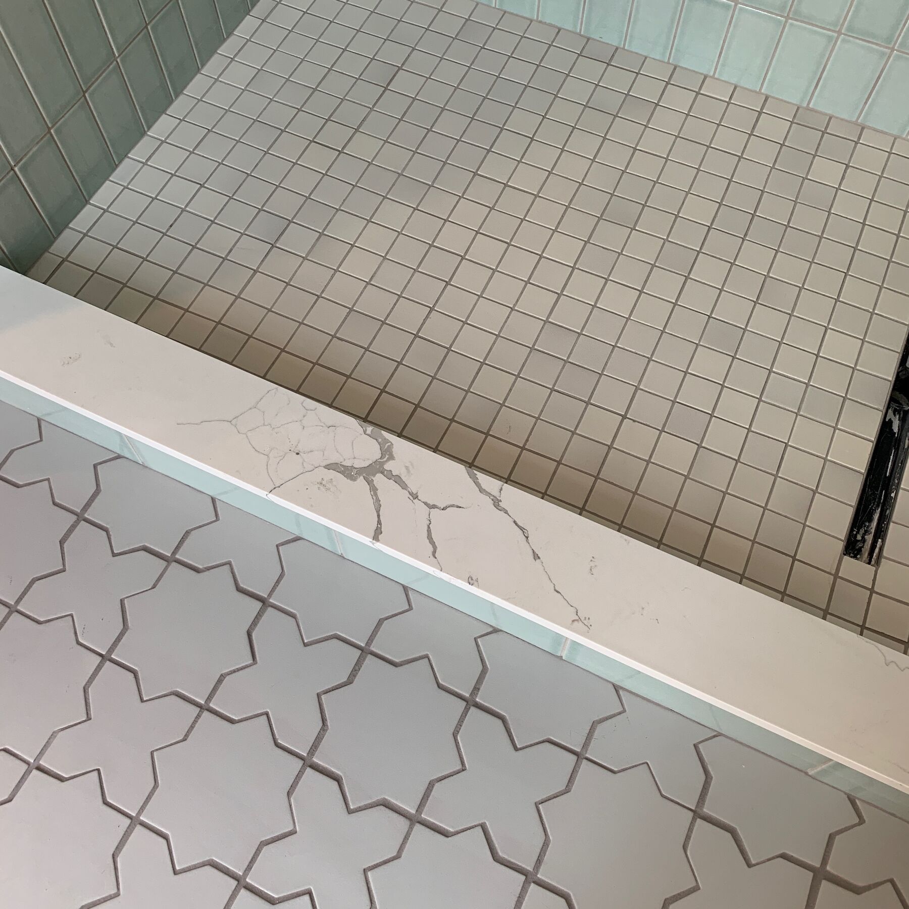 Soothing Matte Bathroom Floor Tiles and Shower Tile Fireclay Tile