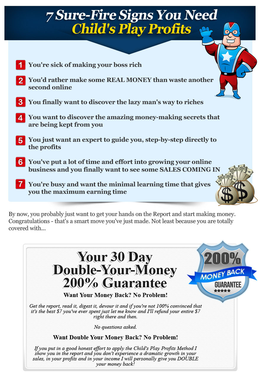 Child's Play Profits MoneyMaking Training That Works!