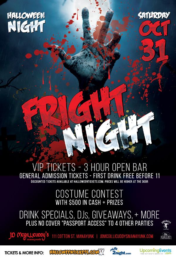 Fright Night At Jd Mcgillicuddy's In Manayunk Tickets & Event Details | Jd Mcgillicuddy's | Upcomingevents.com