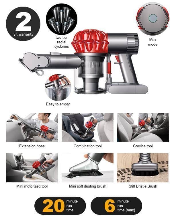 Dyson V7 Car And Boat Handheld Vacuum Dyson V6 Car + Boat Handheld
