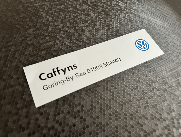 Caffyns Goring by Sea VW Dealer Sticker / DMB Graphics Ltd