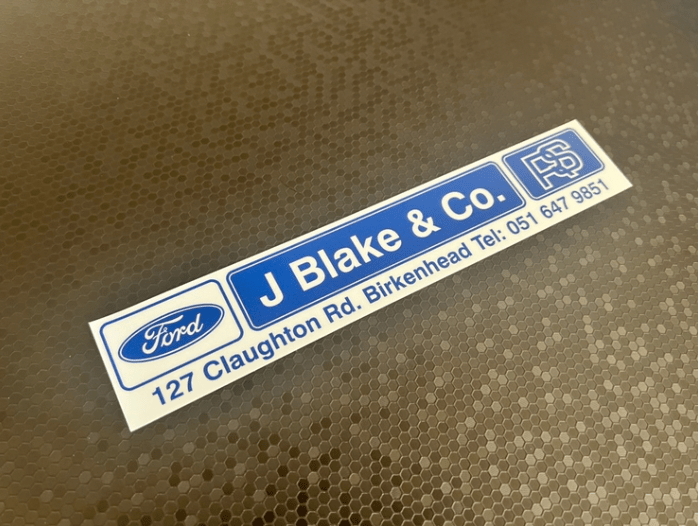 J Blake and Co Birkenhead Ford Dealer Sticker