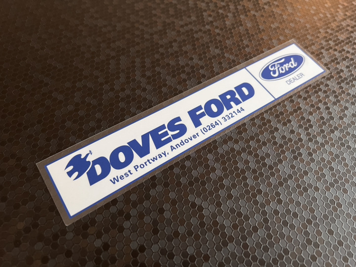 Doves Ford Andover Ford Dealer Sticker / DMB Graphics Ltd