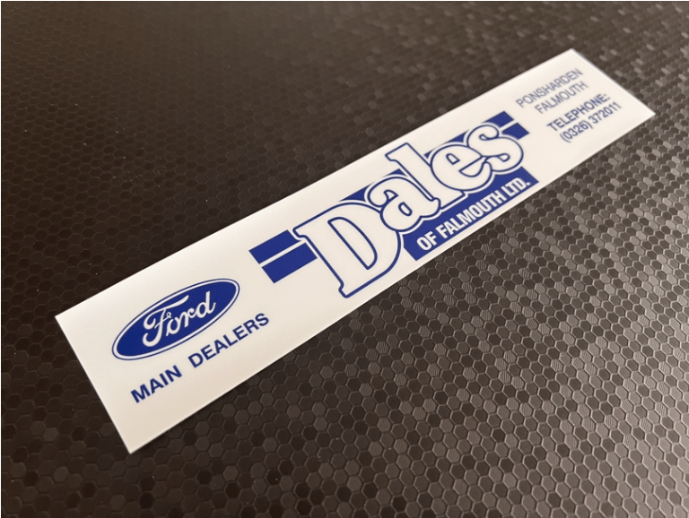 Dales of Falmouth Ford Dealer Sticker / DMB Graphics Ltd