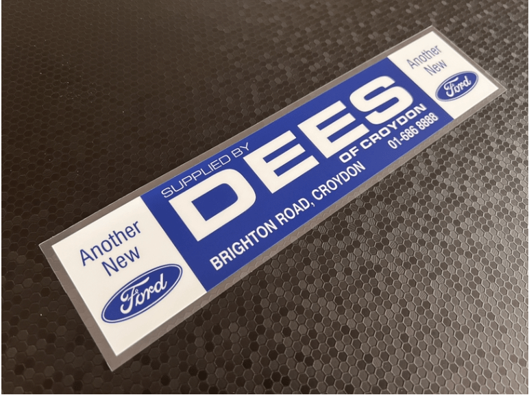 Dees of Croydon Ford Dealer Sticker / DMB Graphics Ltd