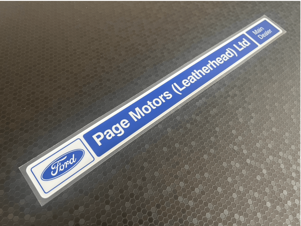 Page Motors Ltd Leatherhead Dealer Sticker