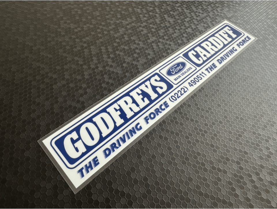 Godfreys of Cardiff Ford Dealer Sticker / DMB Graphics Ltd