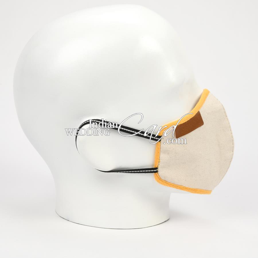 Cotton Casual Cloth Mask in White and Off White with Self work MASK75