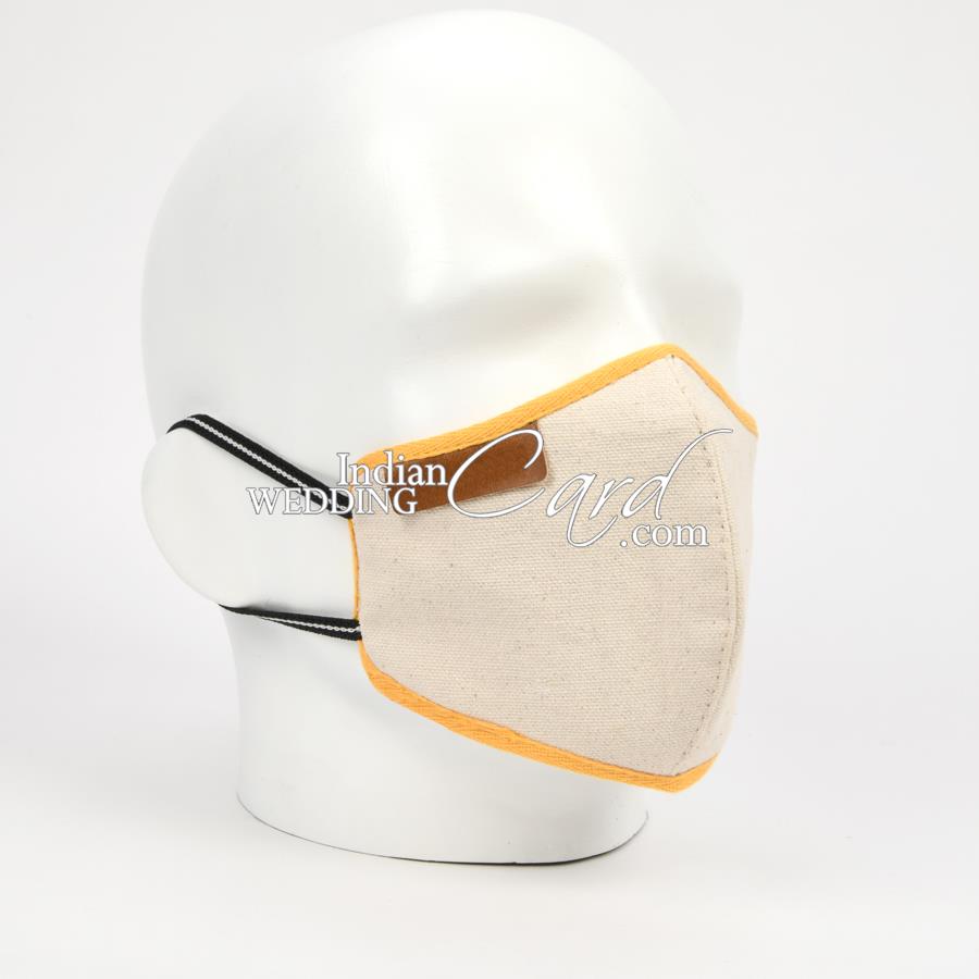 Cotton Casual Cloth Mask in White and Off White with Self work MASK75