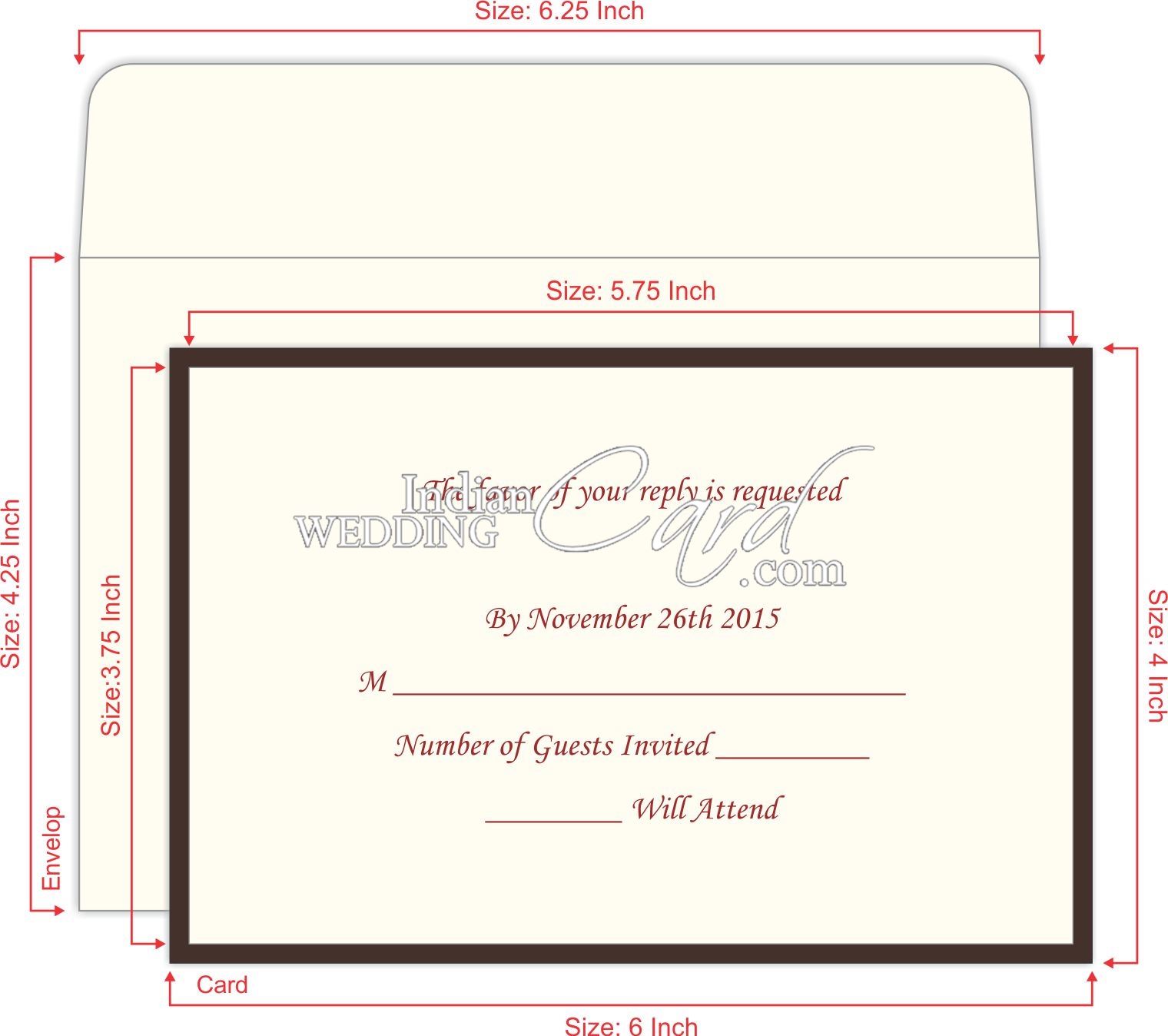 RSVP Invitations Cards, Indian Wedding CardRSVP9