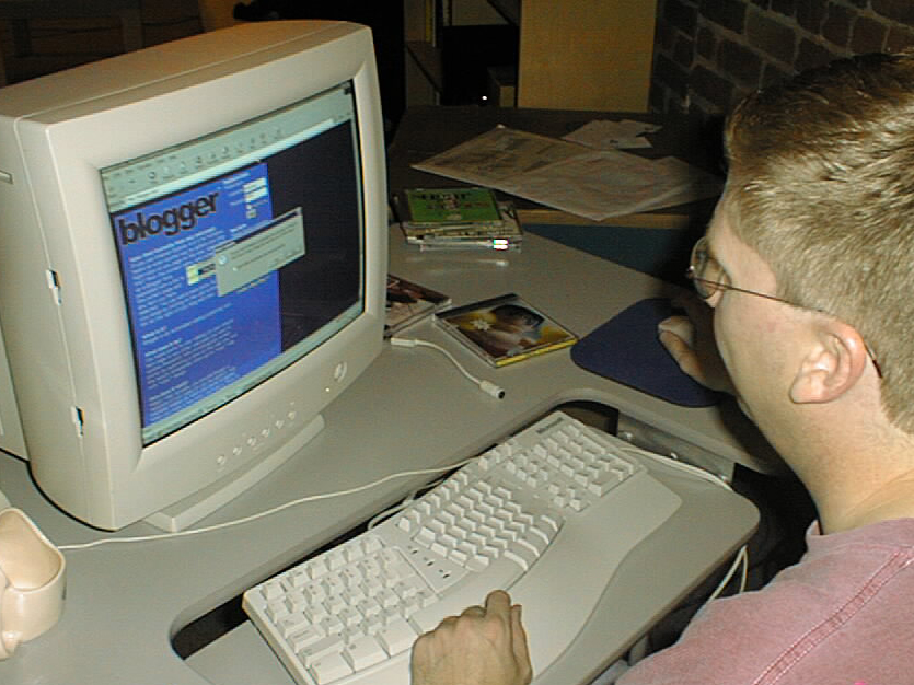 Old Computer Monitor With Keyboard