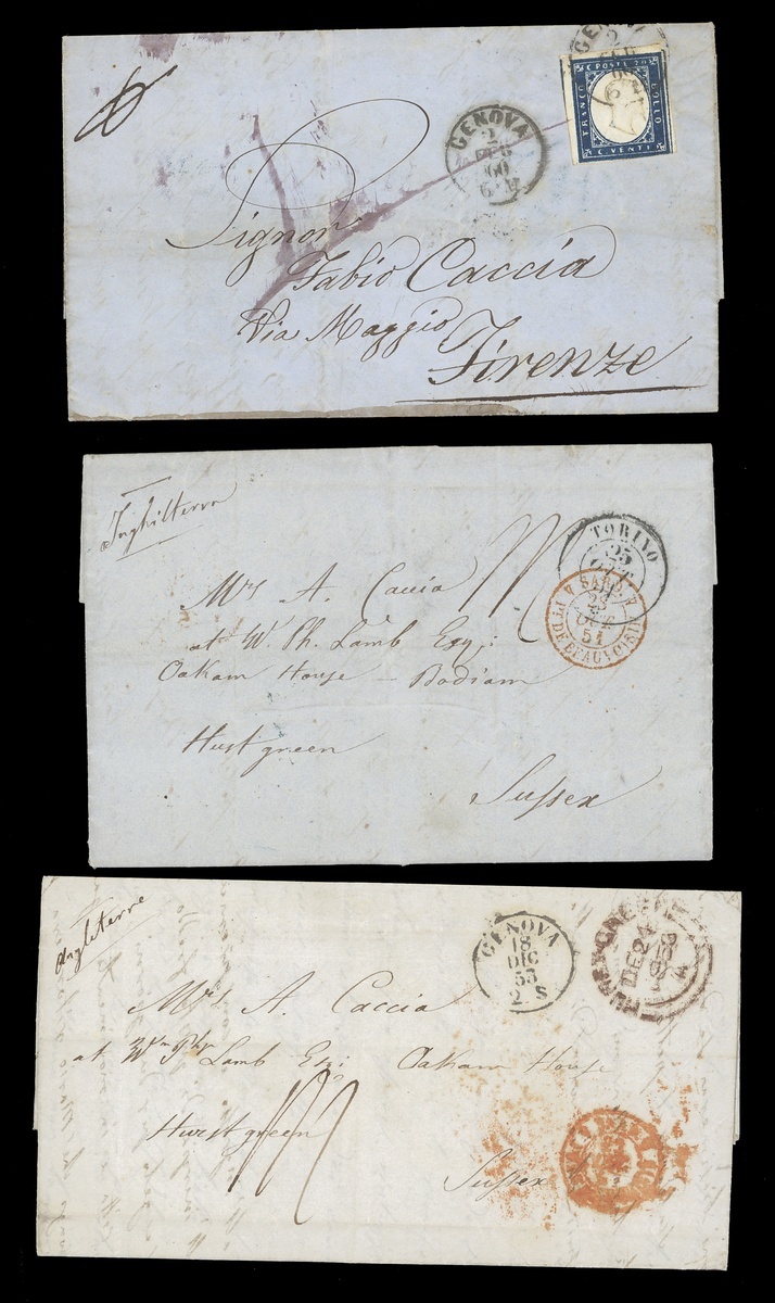 2696 Italian States Sardinia 18511860 postal history selection (6) i...