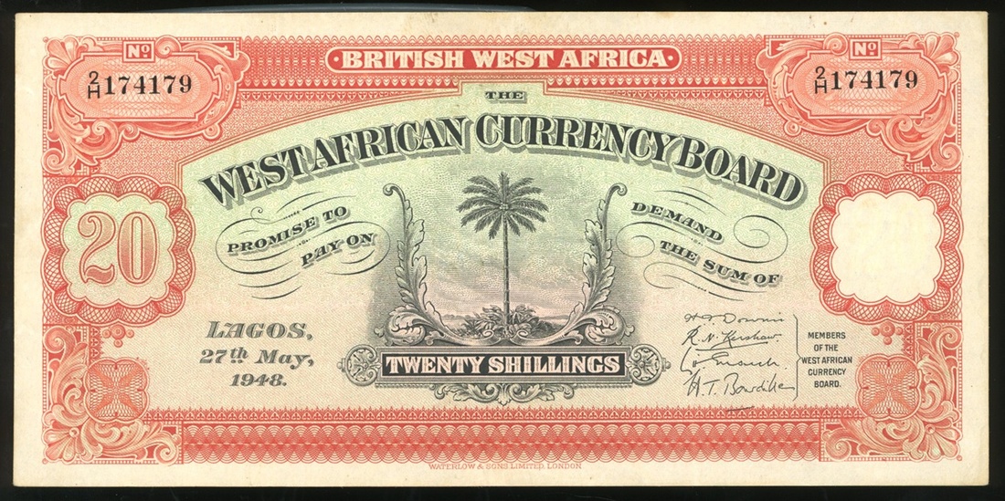 1185 The West African Currency Board, 20 shillings, 27.5.1948, serial...
