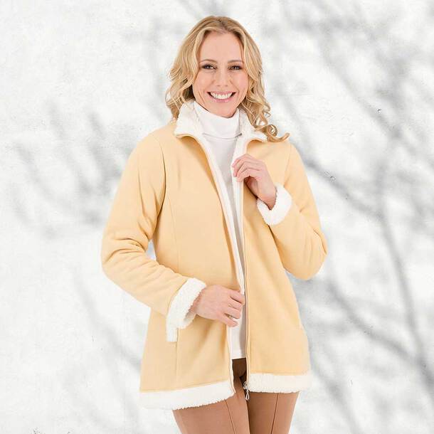 Polar Fleece Sherpa Lined Zip Coat Easylife