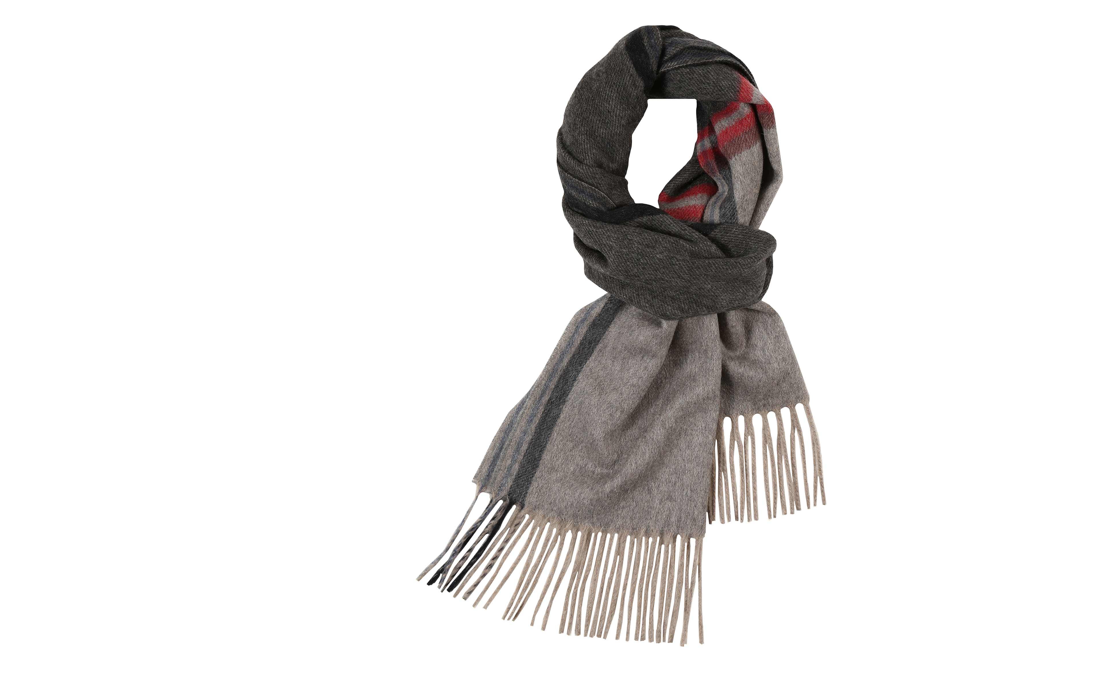Charcoal & Grey Cashmere Scarf Oliver Wicks