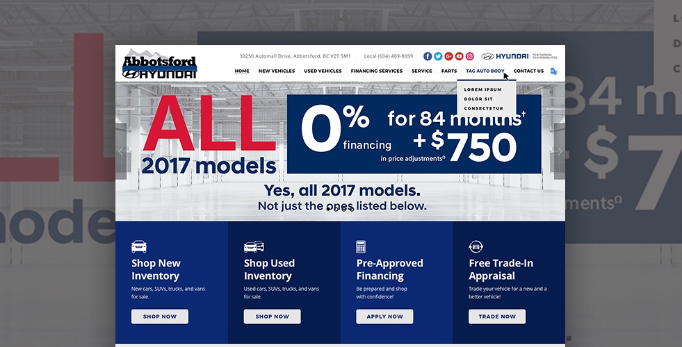 Abbotsford Hyundai Car Dealership & Service Centre in Abbotsford BC