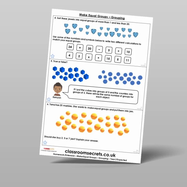 Make Equal Groups Grouping Homework Resource Classroom Secrets