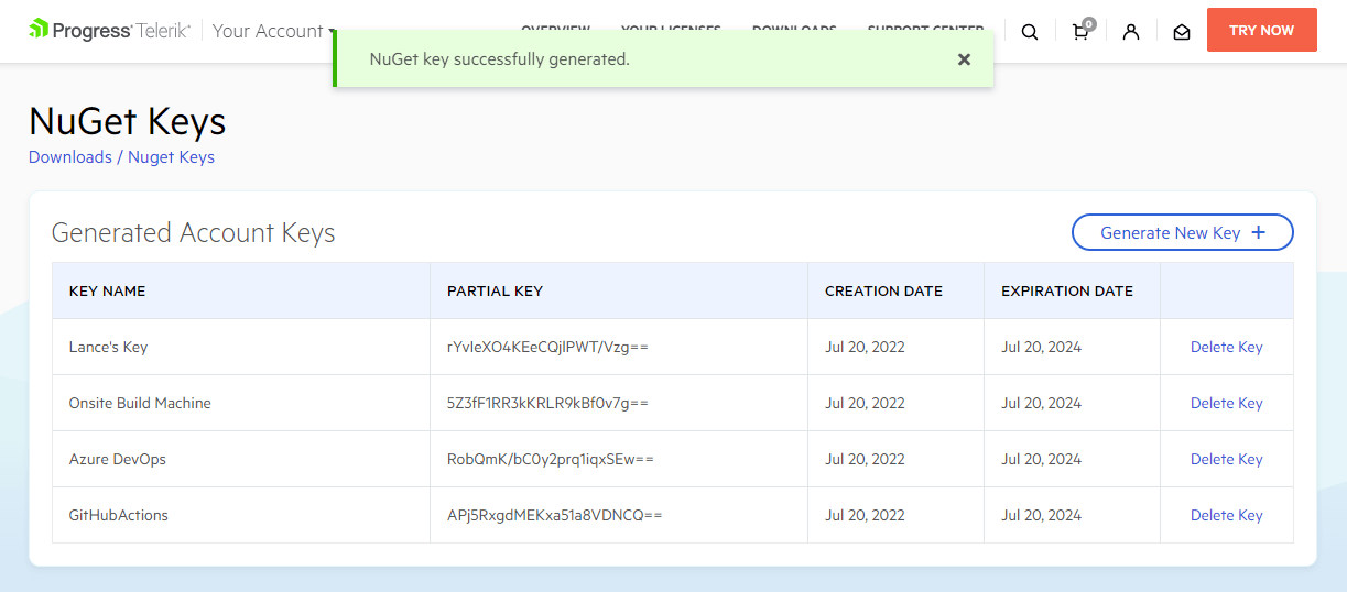 Announcing Telerik NuGet Keys