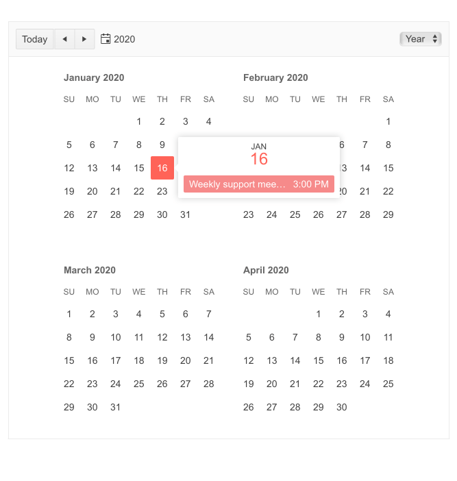 Scheduler MVC Controls Telerik UI for MVC