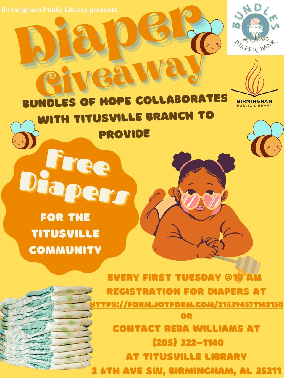 Diaper Giveaway Must register in advance! District 6 Birmingham