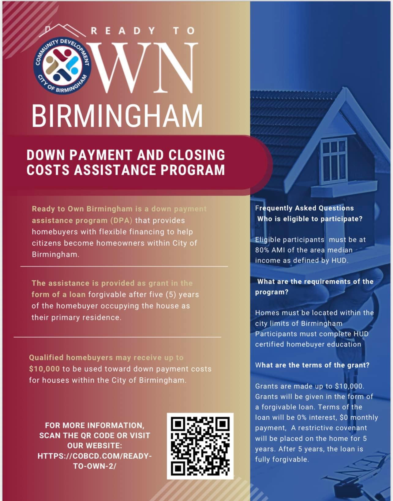 Down Payment & Closing Costs Assistance District 6 Birmingham, Alabama