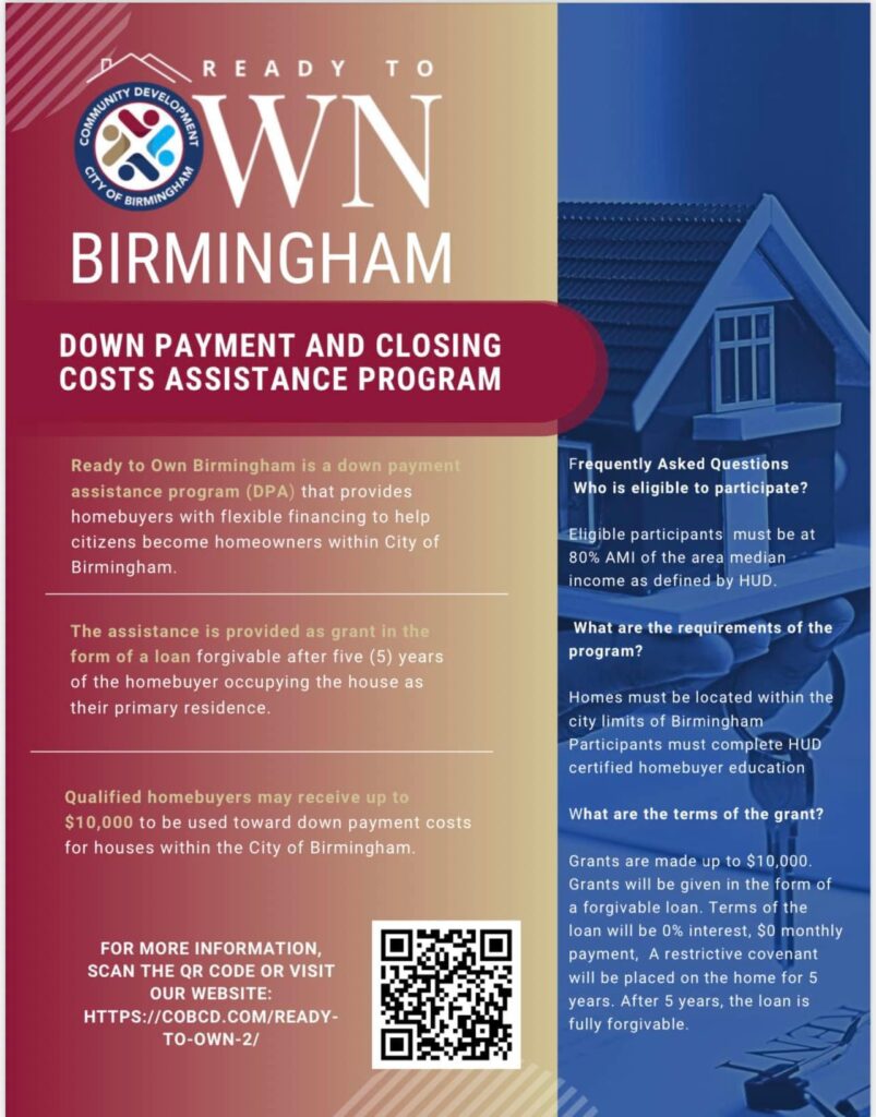 Down Payment & Closing Costs Assistance District 6 Birmingham, Alabama