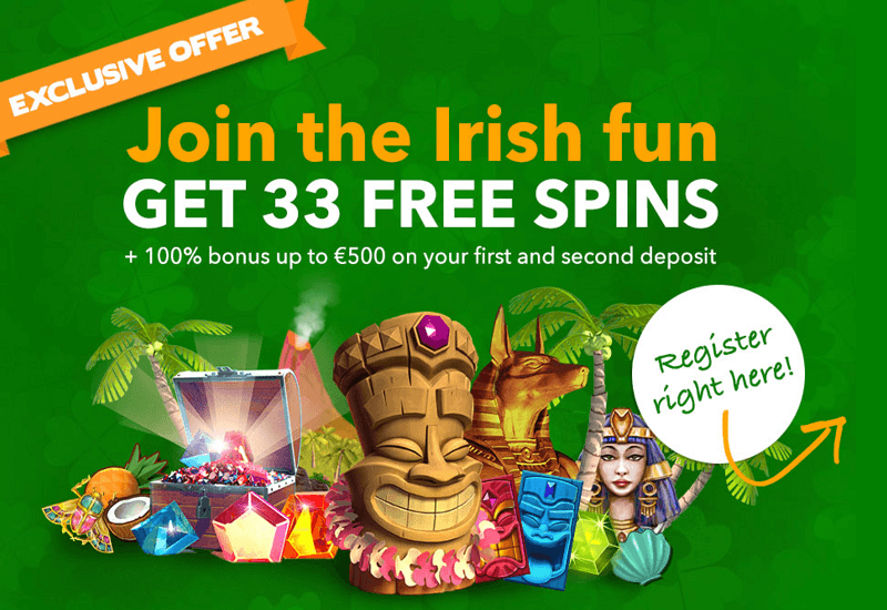 All Irish Casino Bonus And Promotions Review 100 Up To €500 + 33FS