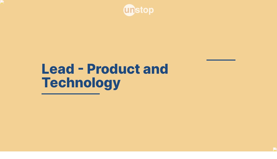 Lead Product and Technology by Patenti Technology Solutions